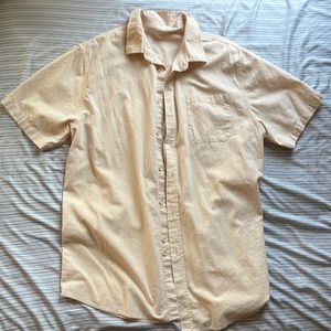 Men’s Beige Collared Short Sleeve Shirt